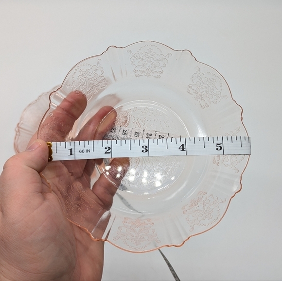 American Sweetheart Macbeth Evans pink depression glass small plates set of 4 - Picture 6 of 6